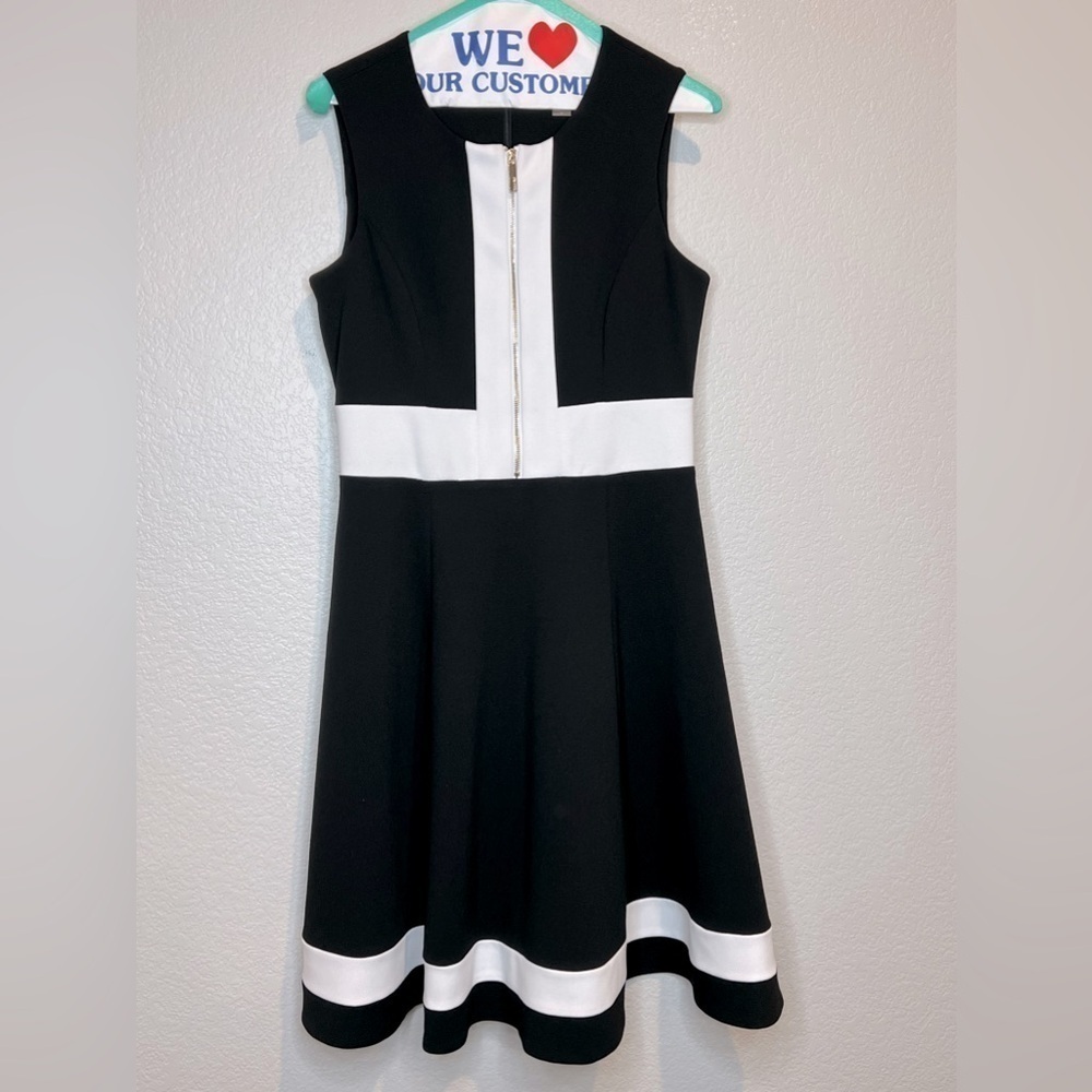 051. Calvin Klein Colorblocked Fit & Flare Dress Size 6
